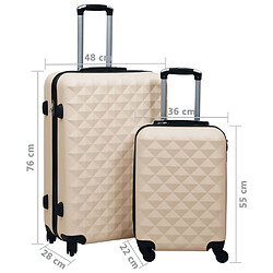 vidaXL Ensemble de valises rigides 2 pcs Doré ABS pas cher