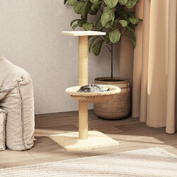 vidaXL Arbre à chat avec griffoir en sisal Crème 74 cm