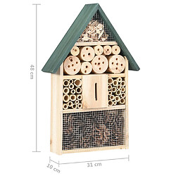 vidaXL Hôtel à insectes 31x10x48 cm Bois de sapin pas cher