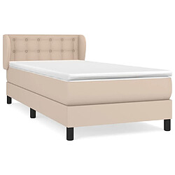 vidaXL Sommier à lattes de lit avec matelas Cappuccino 90x190 cm