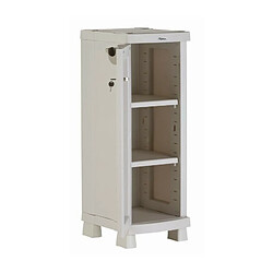 SPACESAVER 35 PLASTIKEN Armoire basse 1 Porte avec etageres - l 35 x p 45 x h 100 cm - Gamme Space SAVER - Interieur et Exterieu