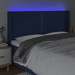 Acheter Maison Chic Tête de lit moderne à LED lumineuse pour chambre - Décoration de lit Bleu 183x16x118/128 cm Tissu -MN80068