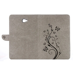 Wewoo Housse Étui gris pour Samsung Galaxy Tab A 10.1 2016 / P580 Papillons Amour Fleurs Gaufrage Horizontal en cuir Flip avec support & Slots de cartes Portefeuille pas cher