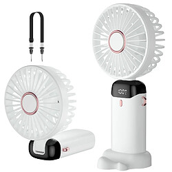 Mini Ventilateur Portable Rechargeable Usb, petit Ventilateur De Poche À 5 Vitesses Avec Base, ventilateur De Bureau Pliable Pour Bureau (Blanc)