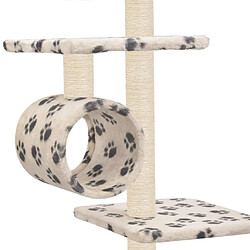 Helloshop26 Arbre à chat griffoir grattoir niche jouet animaux peluché en sisal 260 cm beige motif pattes 3702112 pas cher