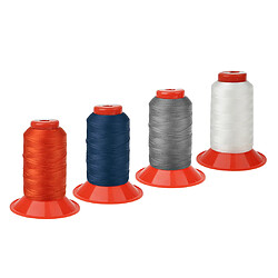 Lot de 4 Pièces 500 Mètres Couture de Fil Cordon en Nylon Solide pour Sac à Dos Tente Blanc + Bleu Foncé + Orange + Gris Foncé