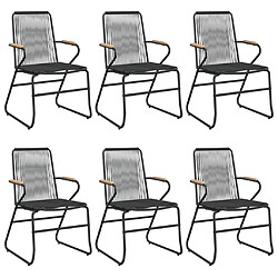 Acheter Salle à dîner de jardin 7 pcs,Table et chaise à manger Noir Rotin PVC -MN85997