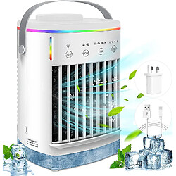 Fan portative de climatiseurs, mini refroidisseur d'air évaporatif de 700ml avec 4 vitesses