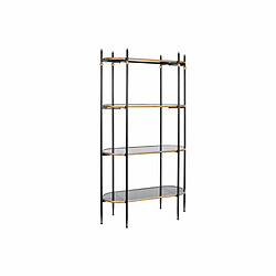 Étagère DKD Home Decor Noir Doré Métal Verre 103 x 42 x 180 cm