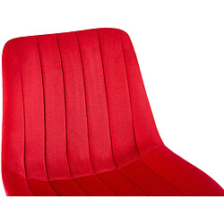 Avis Decoshop26 Lot de 2 chaises de salle à manger couture décorative vertical avec pieds en métal noir mat et assise en velours rouge 10_0001748