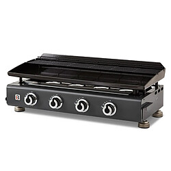 Plancha à gaz Silvia II G 4 Feux Gun Metal Brasero - BRASERO - 84 x 34 cm - Plaquer acier émaillée - 10 kW