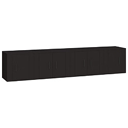 Maison Chic Ensemble de meubles TV 4 pcs pour salon - Noir Bois d'ingénierie -MN93834