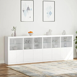 Acheter Maison Chic Commode Buffet - Meuble de rangement avec lumières LED blanc 283x37x100 cm -GKD43328