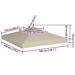 vidaXL Recouvrement de remplacement d'auvent 310 g/m² 3 x 3 m Vert pas cher