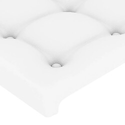 Maison Chic Tête de lit scandinave avec oreilles,meuble de chambre Blanc 93x23x78/88 cm Similicuir -MN78778 pas cher