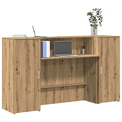 vidaXL Bureau réception chêne artisanal 180x50x103,5cm bois ingénierie