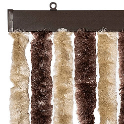 Avis vidaXL Rideau anti-mouches beige et marron clair 100x230 cm chenille