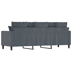 Maison Chic Canapé à 3 places,Canapé droit,Sofa de Salon,Banquette Gris foncé 180 cm Velours -GKD360391 pas cher