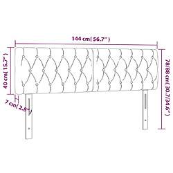 vidaXL Tête de lit à LED Bleu 144x7x78/88 cm Tissu pas cher