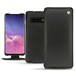 Housse cuir Samsung Galaxy S10 - Rabat vertical - Noir ( Nappa / Black ) - NOREVE