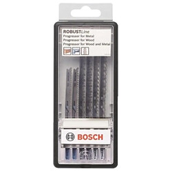 Bosch Coffret de 6 lames de scies sauteuses pour bois et métal avec emmanchement T