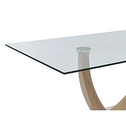 Acheter Vente-Unique Table à manger 6 personnes en verre trempé, MDF et acier inoxydable - Naturel clair - MELODIE II