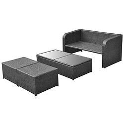 Avis Maison Chic Salon de jardin 4 pcs + coussins - Mobilier/Meubles de jardin - Table et chaises d'extérieur Résine tressée Noir -MN12750