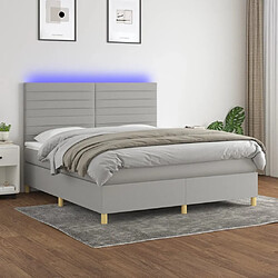 Sommier à lattes,Cadre à lattes de lit pour Adulte matelas et LED Gris clair 160x200 cm -MN14793