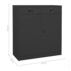 vidaXL Armoire de bureau Anthracite 90x40x102 cm Acier pas cher