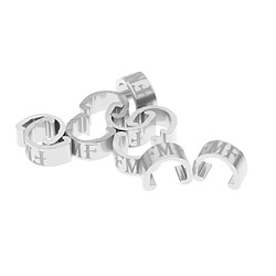 Acheter 10pc aluminium câble de vélo de montagne c-clip boucles logement guides de tuyau argent