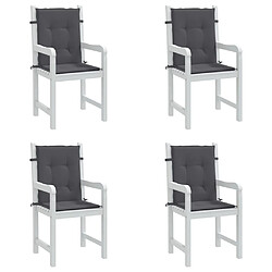 Avis vidaXL Coussins de chaise de jardin à dossier bas lot de 4 anthracite