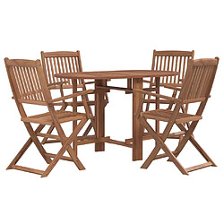 Maison Chic Ensemble à manger d'extérieur pliable 5pcs,Mobilier de salle à manger d'extérieur,Meuble à dîner Bois d'acacia solide -GKD833729