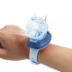 (Bleu) Ventilateur de Montre-Bracelet Portable pour Enfants Refroidissement par Air Mini Ventilateurs Rechargeables USB Enfants