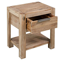 Maison Chic Table de chevet,Table de nuit,Table d'appoint pour salon avec tiroir 40x30x48 cm Bois d'acacia solide -MN61309