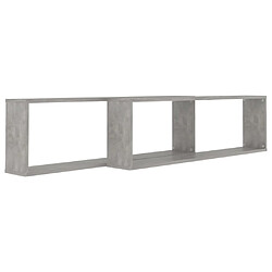 Acheter Maison Chic Lot de 2 Étagères cube murales,Etagère de rangement flottantes Gris béton 100x15x30 cm Aggloméré -MN32344