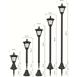 Luxform Lampe LED solaire de jardin à piquet Casablanca Noir 31159 pas cher