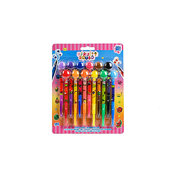 FRUITY SQUAD - Set de 12 Stylos Gel Pompon parfumés pour Enfants, Couleurs Assorties