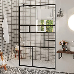 vidaXL Paroi de douche à verre ESG transparent 100x195 cm Noir