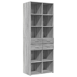 vidaXL Buffet haut sonoma gris 70x42,5x185 cm bois d'ingénierie