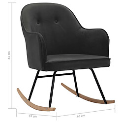 vidaXL Chaise à bascule Gris foncé Velours pas cher