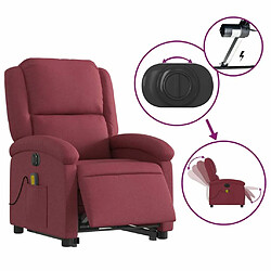 Maison Chic Fauteuil Relax pour salon, Fauteuil inclinable de massage électrique Rouge bordeaux Tissu -GKD63137 pas cher