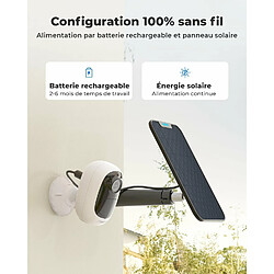 Reolink Caméra Surveillance sur Batterie WiFi sans Fil 1080p, Audio Bidirectionnel, Vision Nocturne, Détection de Personne/Véhicule