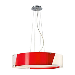 Luminaire Center Suspension Dakota Chrome poli, rouge