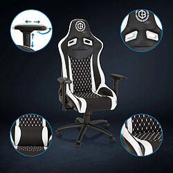 Acheter Chaise de Gaming / Chaise de bureau GAMEBREAKER SX 04 Tissu / Similicuir noir / blanc hjh OFFICE