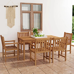 Salle à manger de jardin 7 pcs,Table et chaise à dîner Bois de teck massif -MN45131