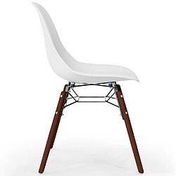 Acheter ICONIK INTERIOR Chaises de Salle à Manger - Design Scandinave - Pieds en Bois Sombre - Lot de 4 - Skögur Bleu clair