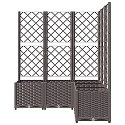 Acheter Maison Chic Jardinière,Bac à fleurs avec treillis - pot de fleur Marron 120x120x136 cm PP -GKD63785