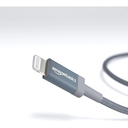 Basics Câble USB A vers Lightning en nylon tressé Chargeur certifié MFi pour iPhone Gris foncé 1,82 m