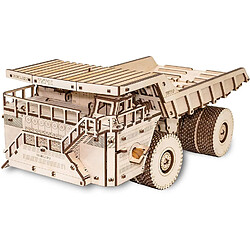 EWA Eco-Wood-Art- ?amion Camion 75710-Puzzle 3D mécanique en Bois-Casse tête Adulte et Adolescent-Assemblage sans Colle-453 pièces, BELAZ 75710, Naturel