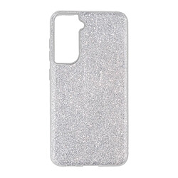 Avizar Coque pour Samsung Galaxy S21 FE Paillette Amovible Silicone Semi-rigide argent